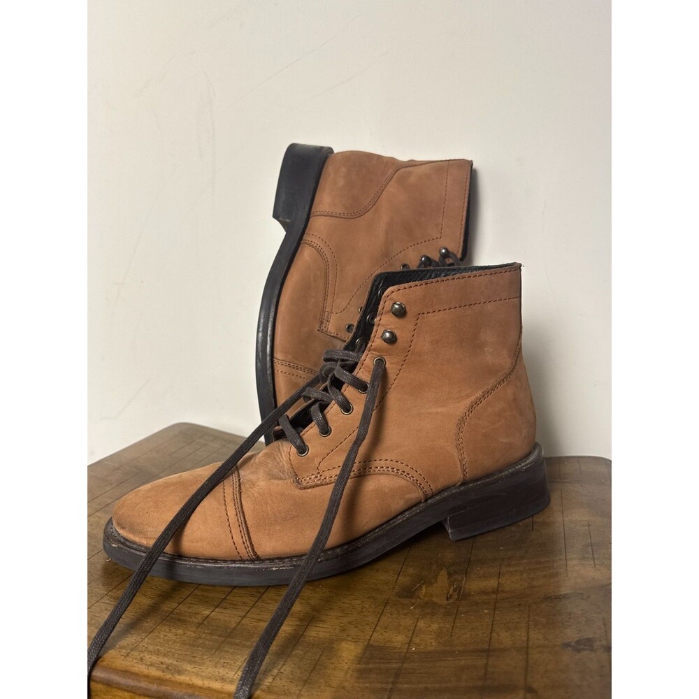 Thursday Boot Company Men’s Size 10 Brown Leather Lace Up Boots Cap Toe - Picture 2 of 12